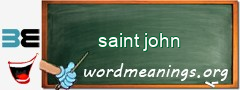 WordMeaning blackboard for saint john